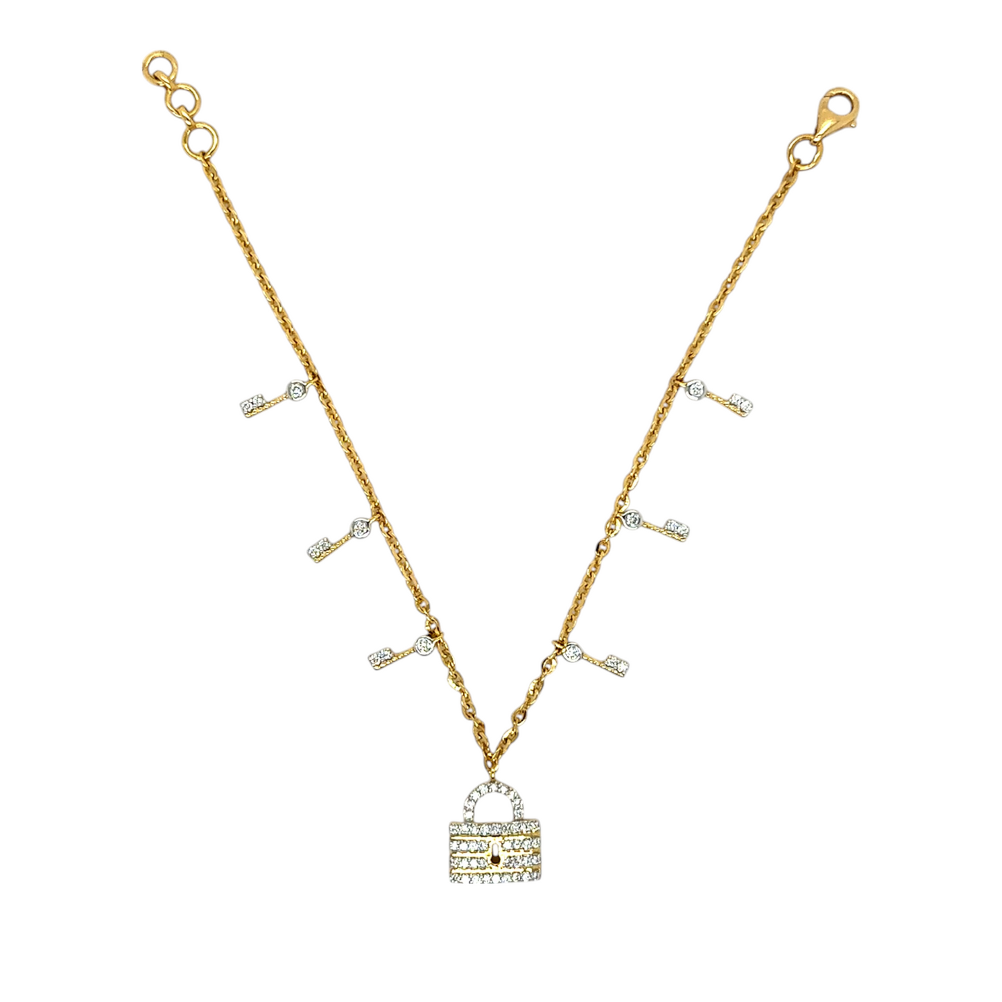 Charming Lock & Key Diamond Bracelet
