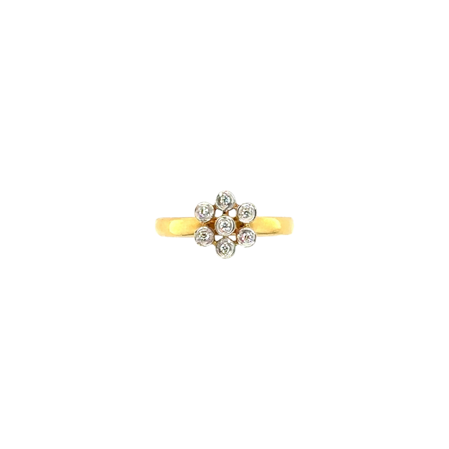 Bezel Set Floral Diamond Ring