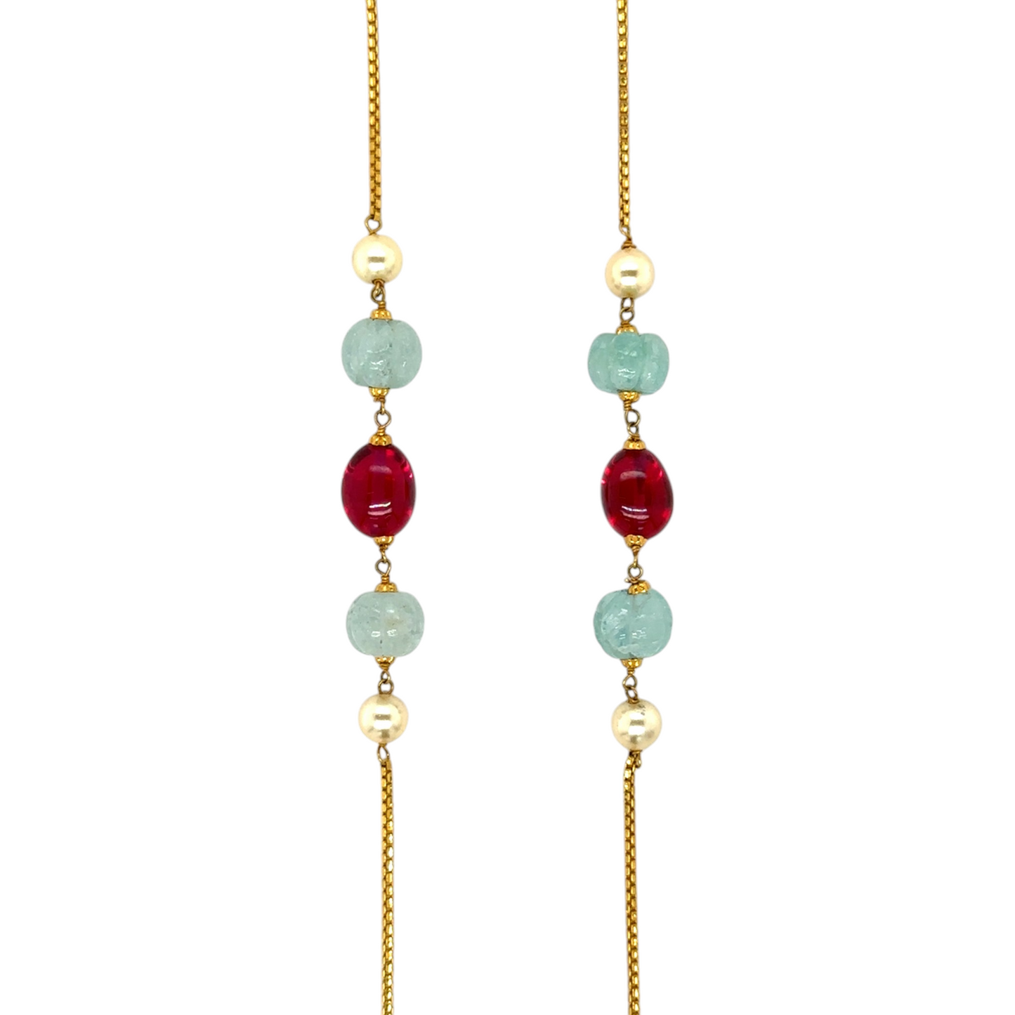 Gold-Tone Gemstone Chain Necklace