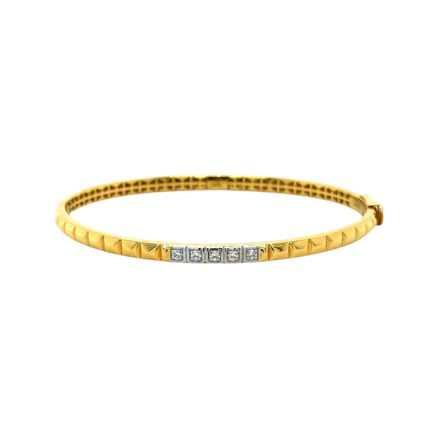 Gold Bracelet with Silver Highlights