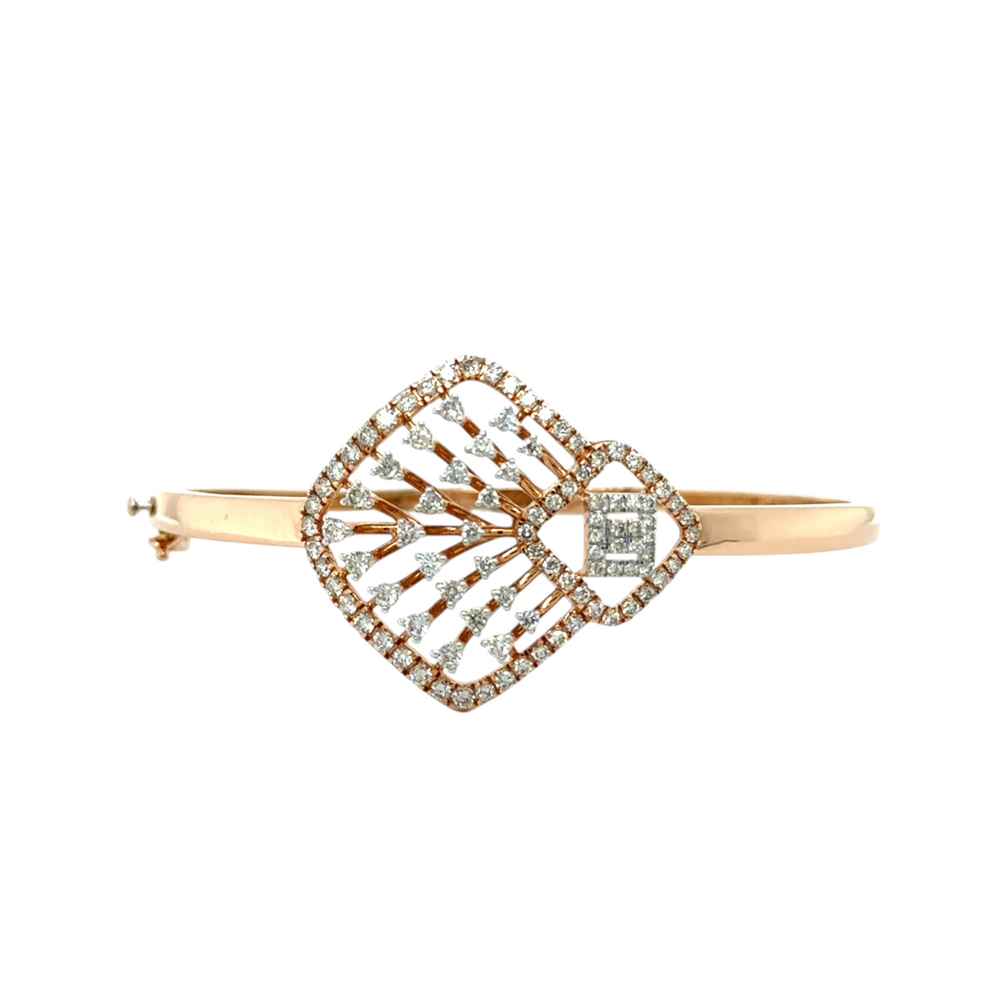 Elegant Diamond-Studded Rose Gold Bracelet