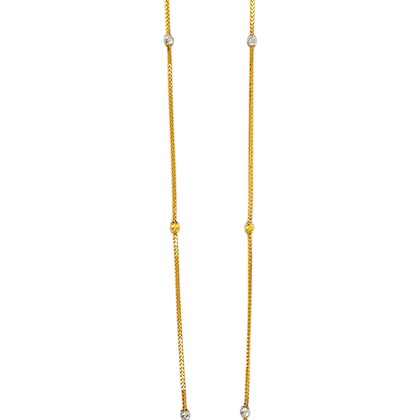 Tassel Drop Gold Chain with Beaded Charm