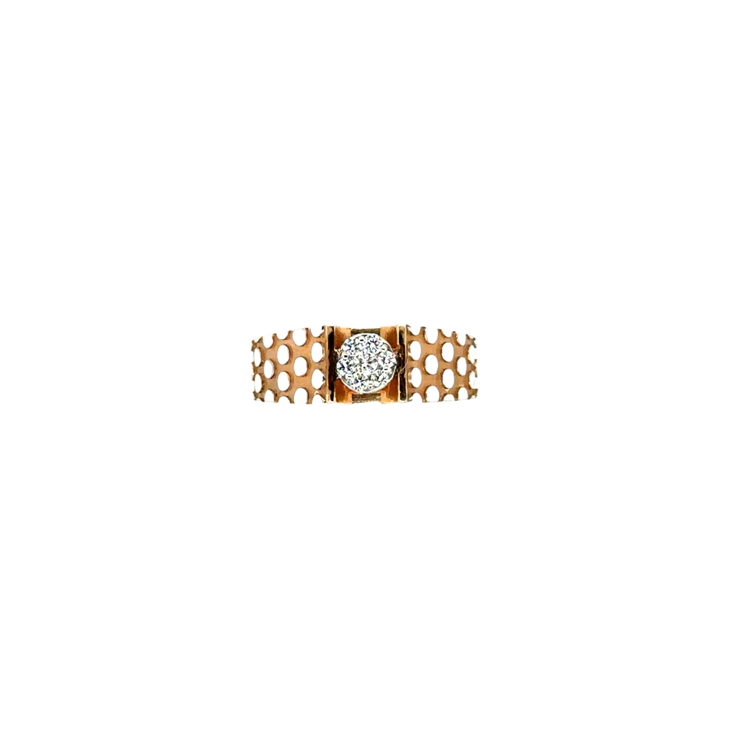 Modern Diamond Men's Ring with Unique Perforated Design