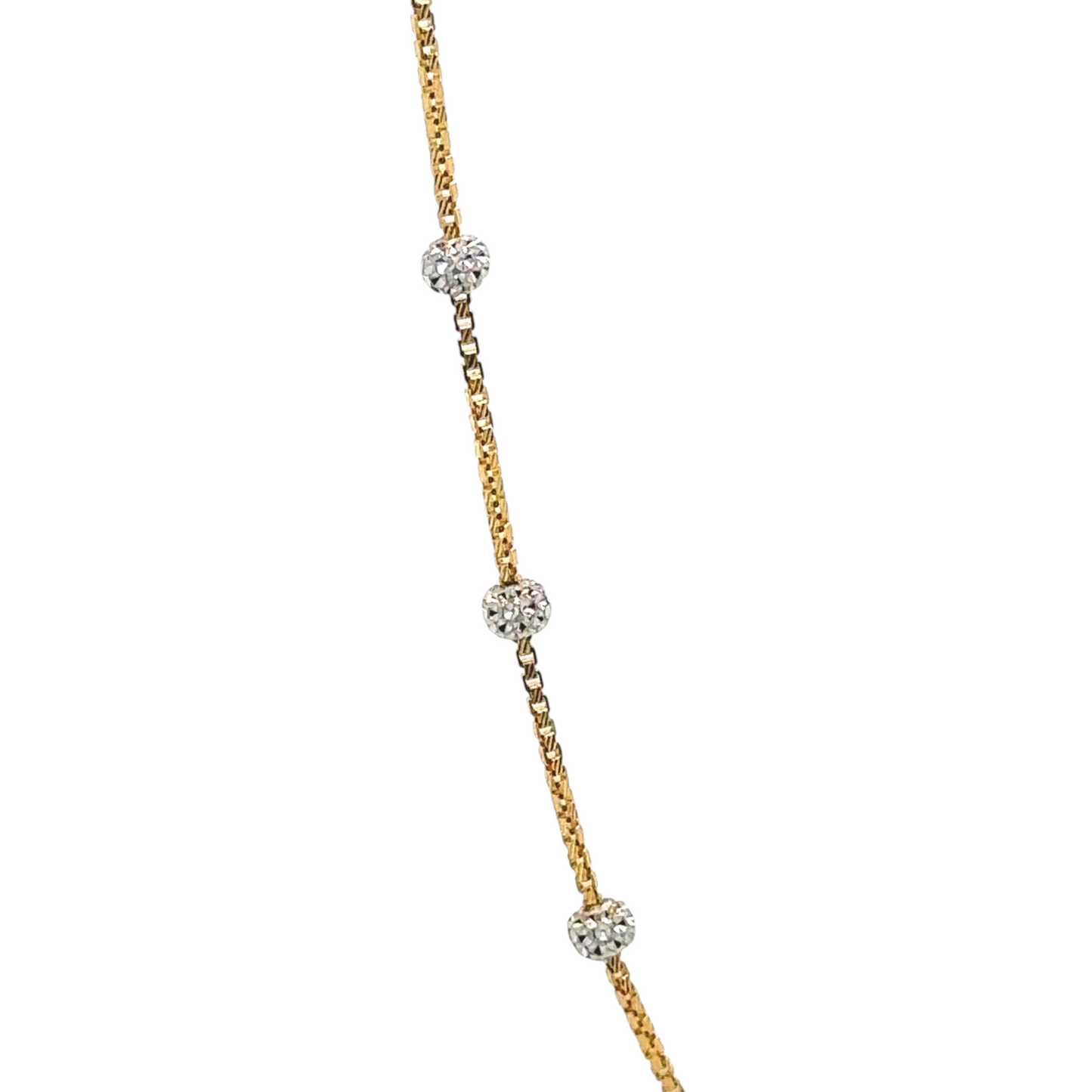 Gold Chain with Diamond-Cut Bead Accents