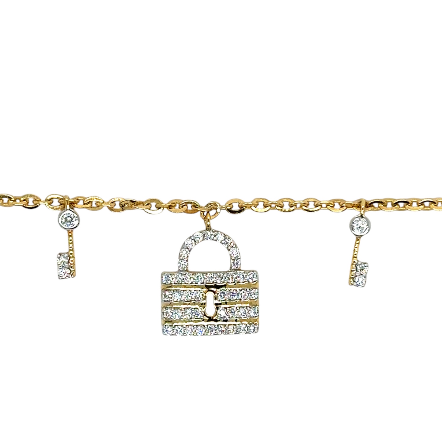 Charming Lock & Key Diamond Bracelet