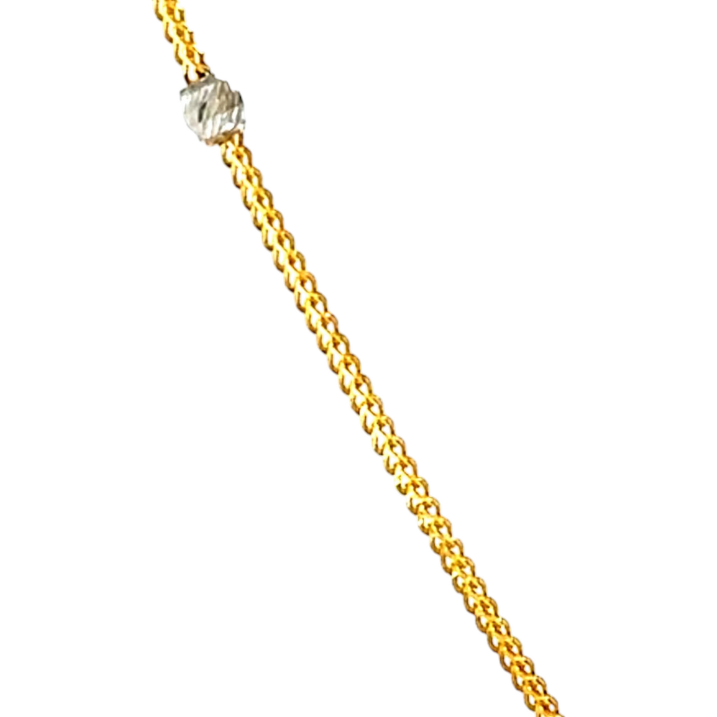 Tassel Drop Gold Chain with Beaded Charm