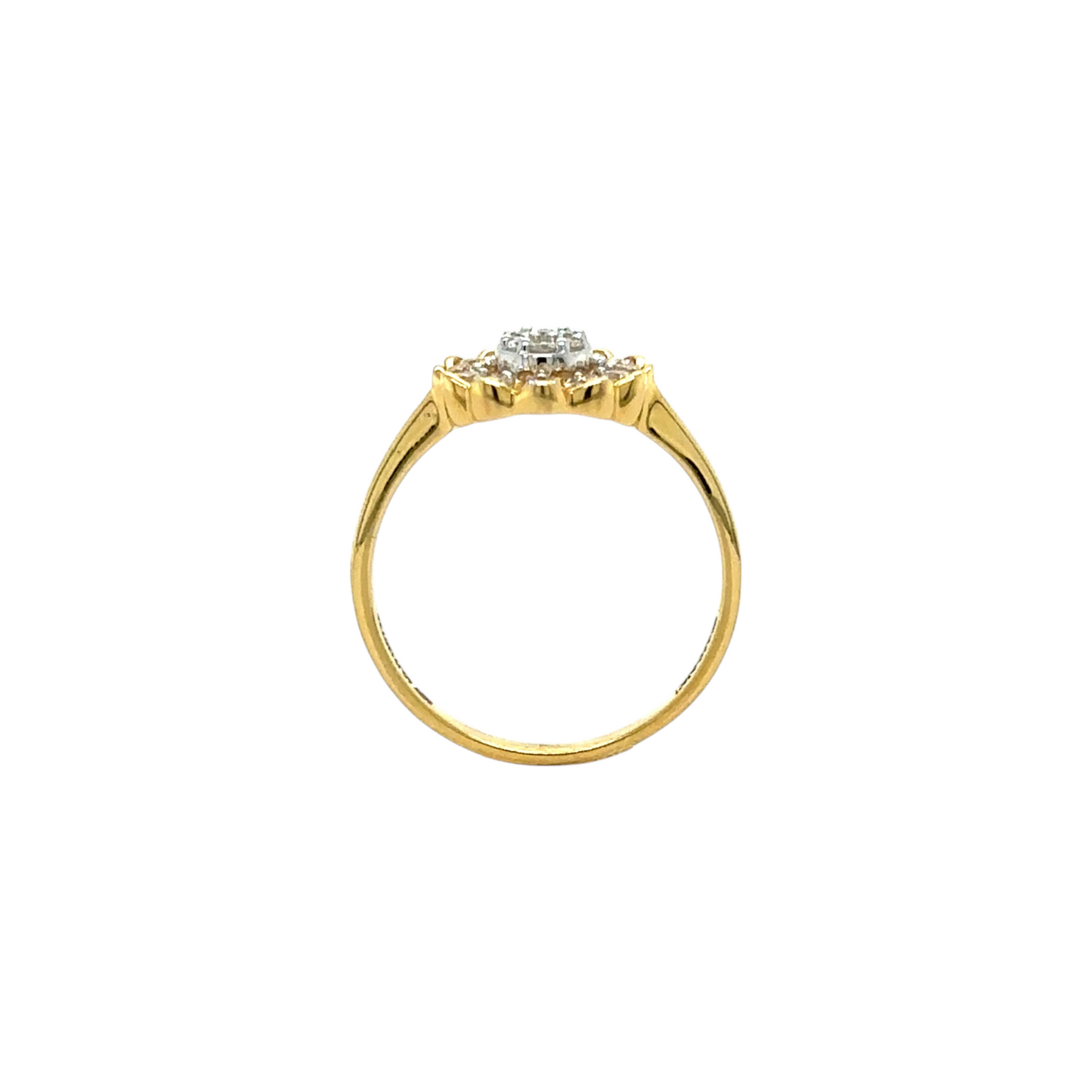Dazzling Floral Diamond Ring in Gold Finish