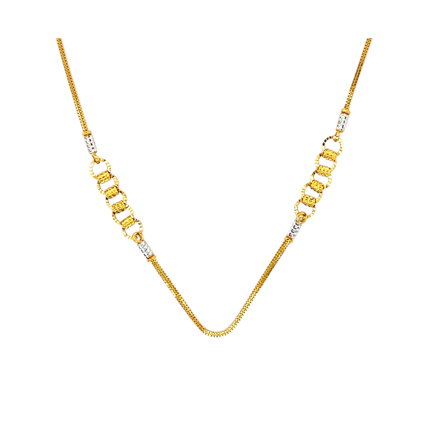 Graceful Dual-Tone Gold Chain with Intricate Link Design