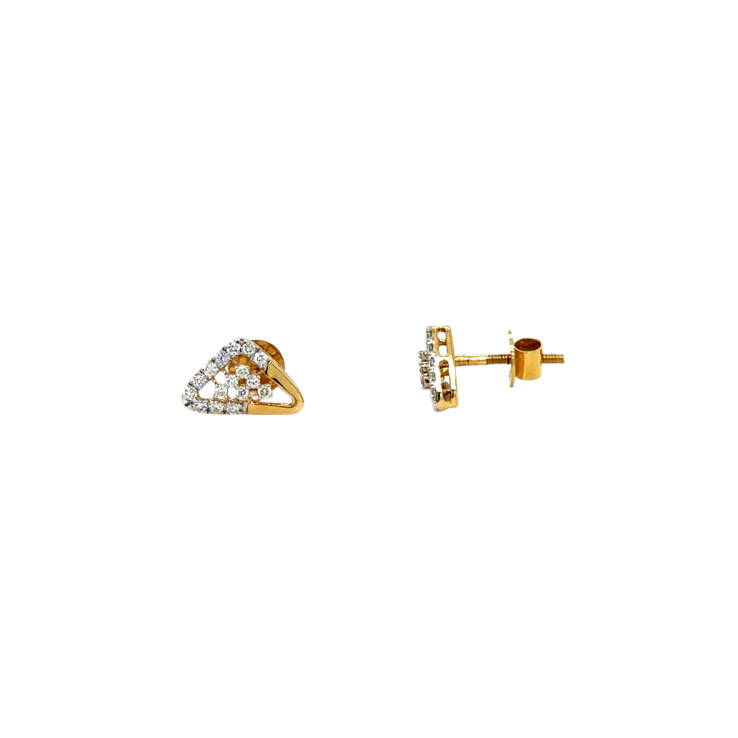 Sleek Geometric Diamond Stud Earrings