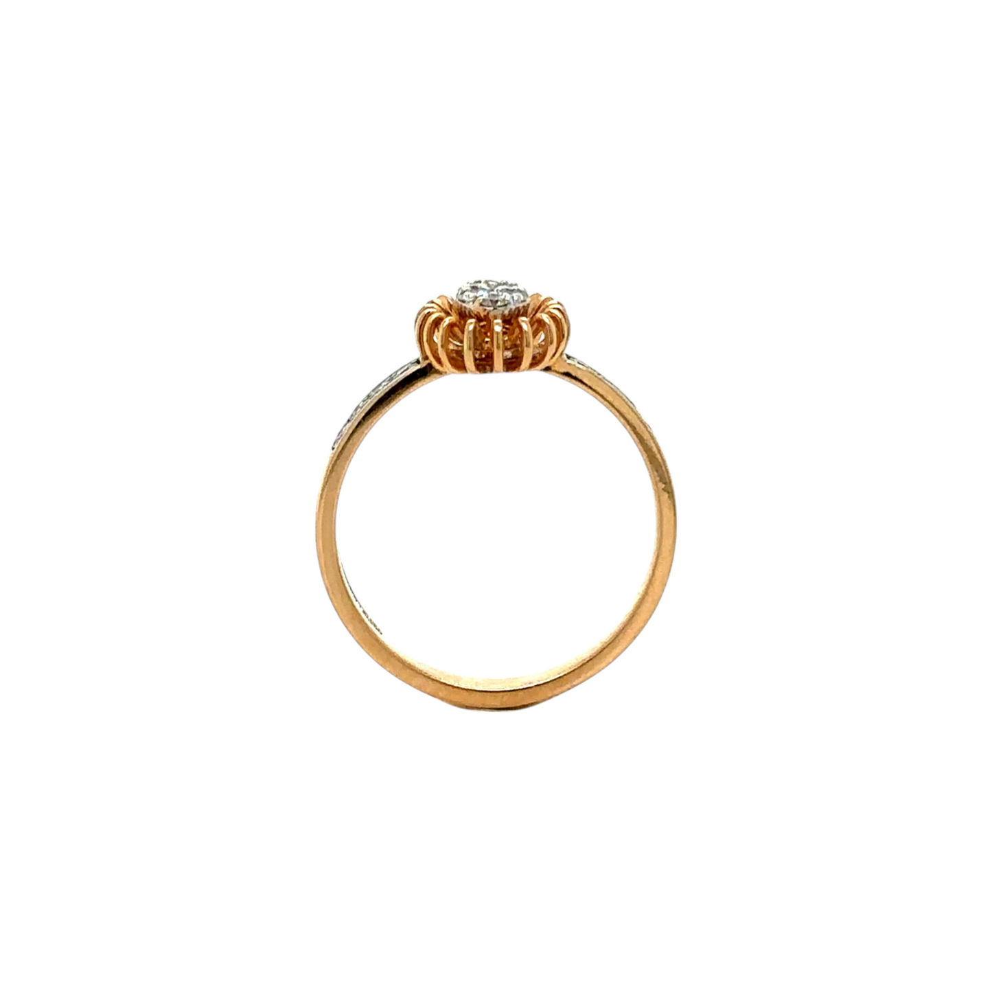 Sunburst Diamond Halo Ring
