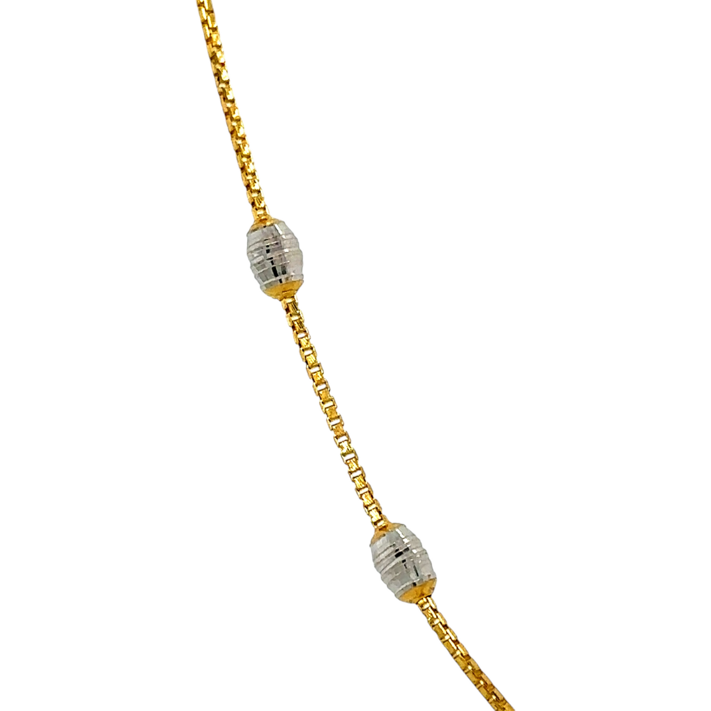 Elegant Gold Chain with Silver Bead Accents