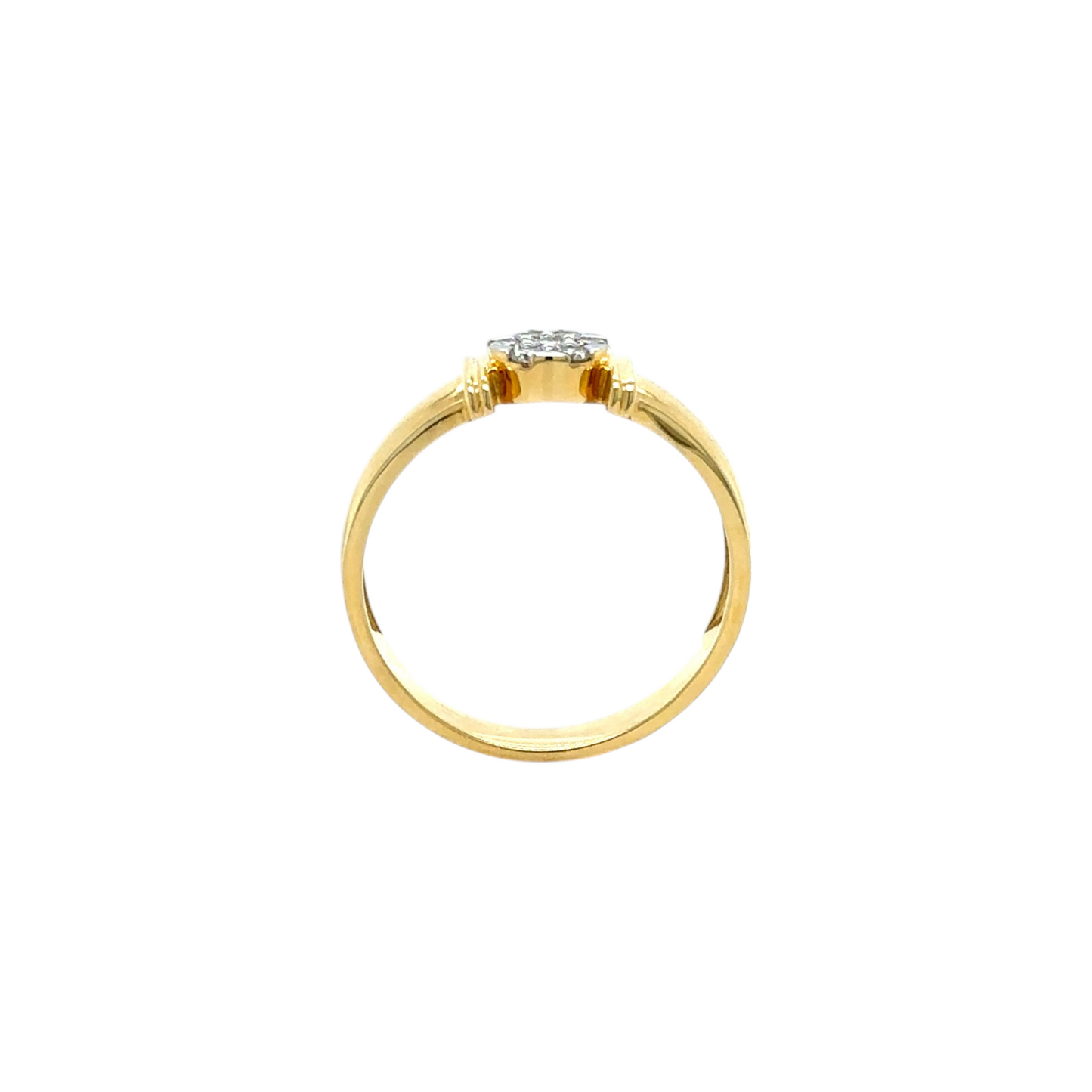 Classic Diamond Men's Ring with Polished Gold Band
