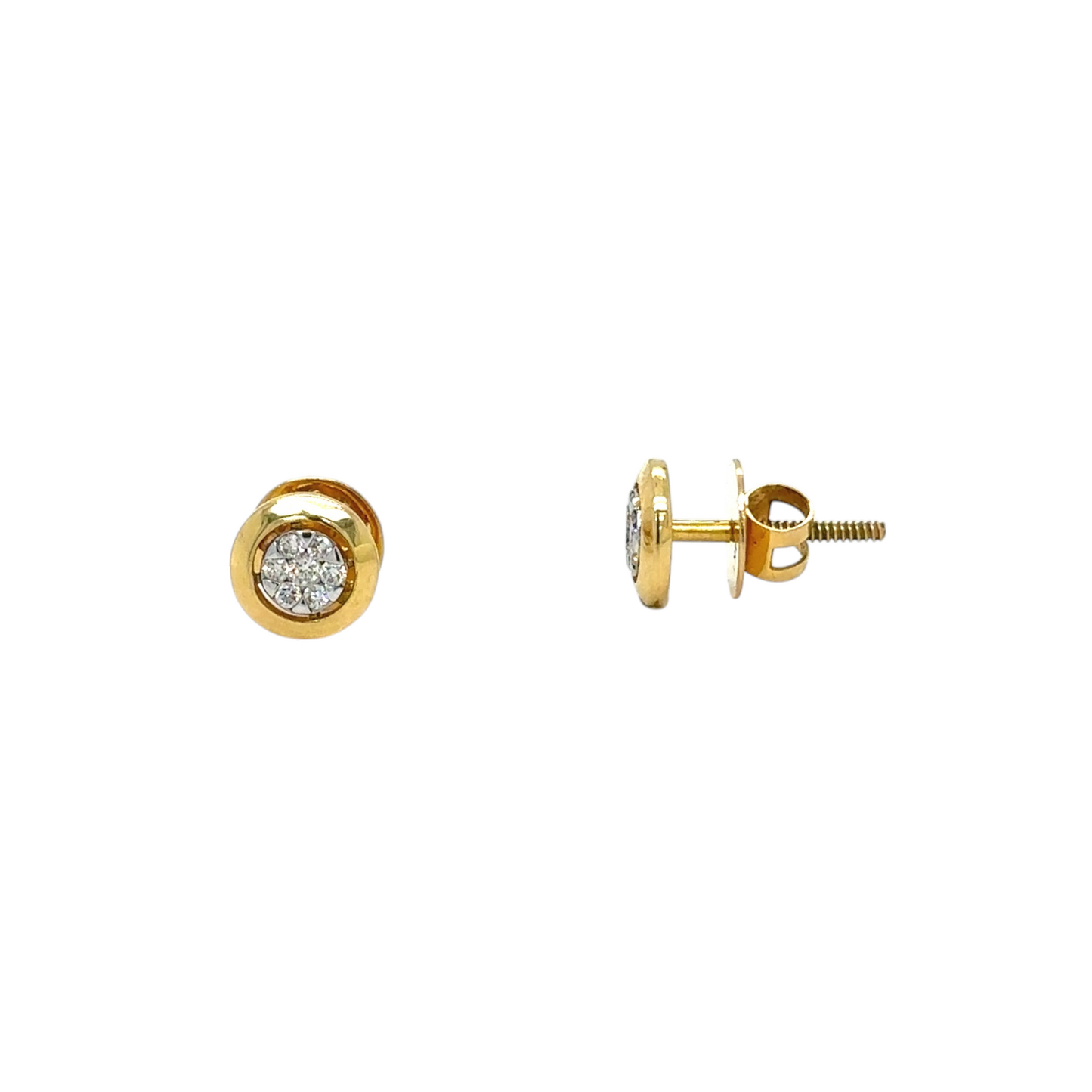 Timeless Round Diamond Cluster Stud Earrings