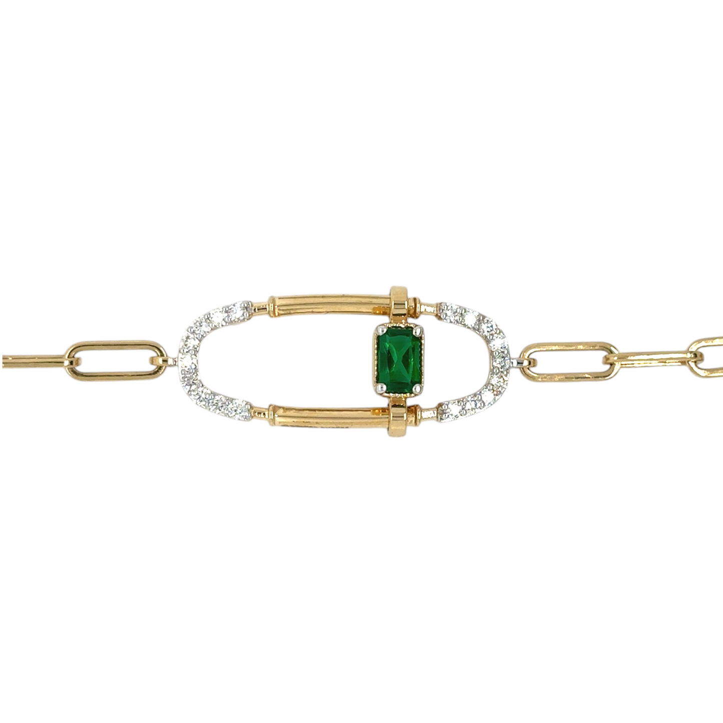Elegant Emerald and Diamond Bracelet