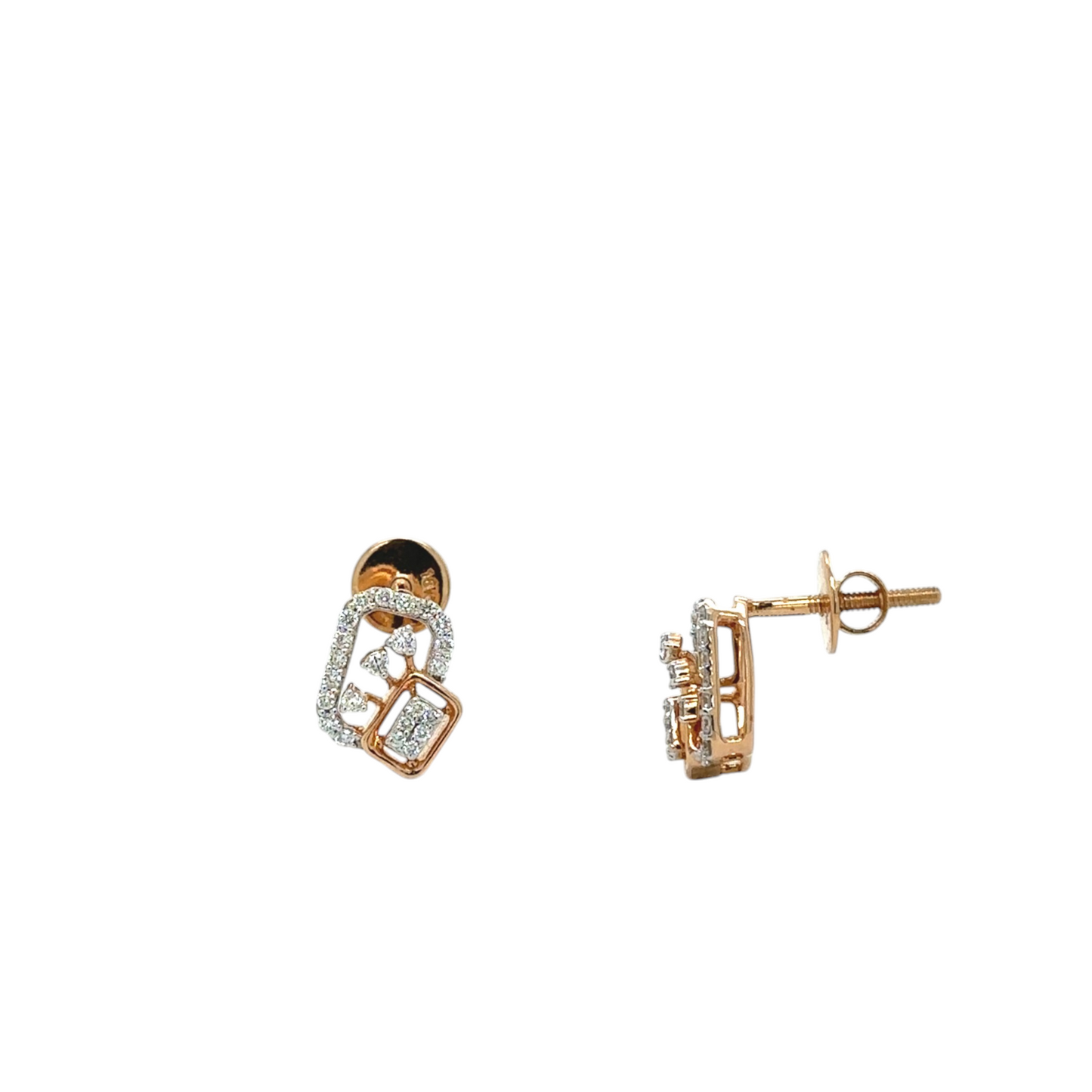 Modern Double Frame Diamond Studs