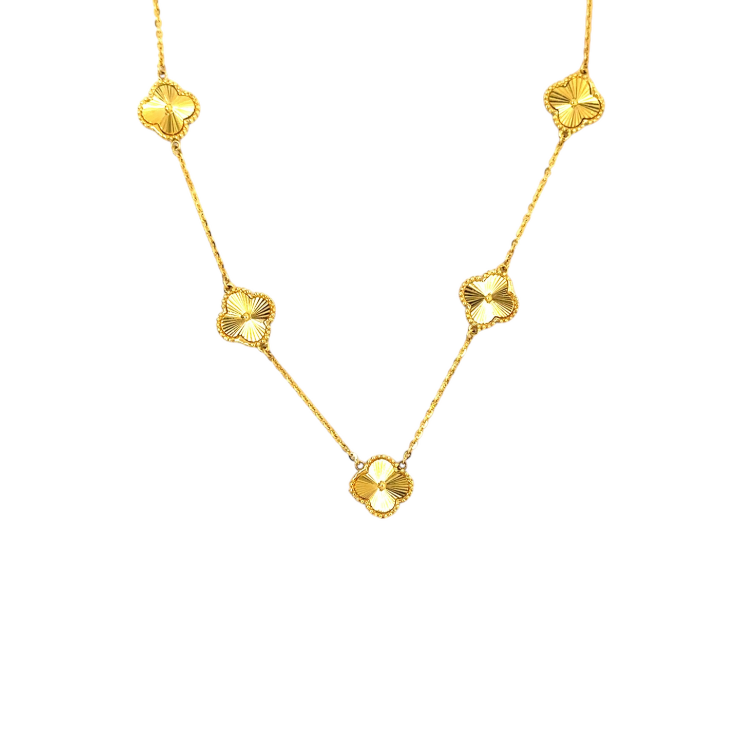 Gold Chain with Floral Motif Accents