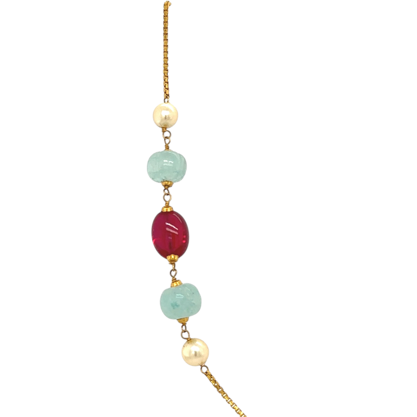 Gold-Tone Gemstone Chain Necklace