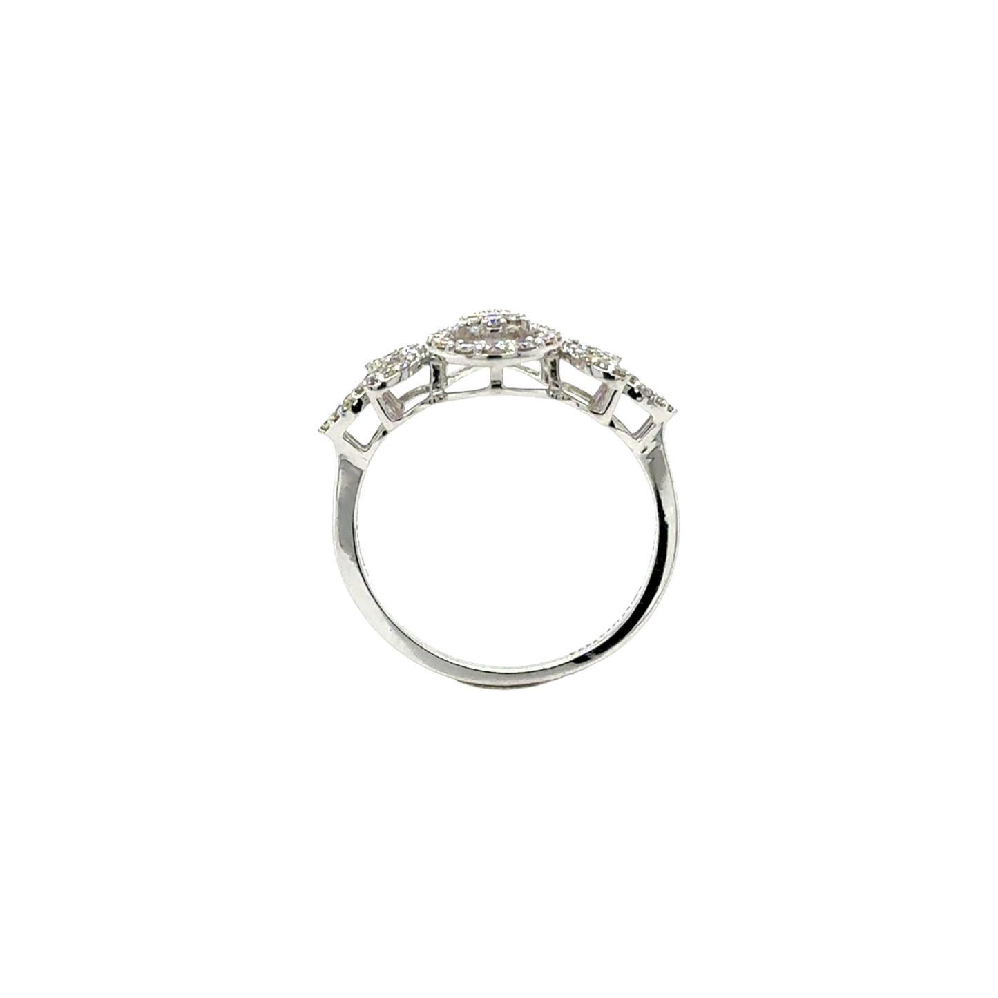 Leafy Diamond Teardrop Ring