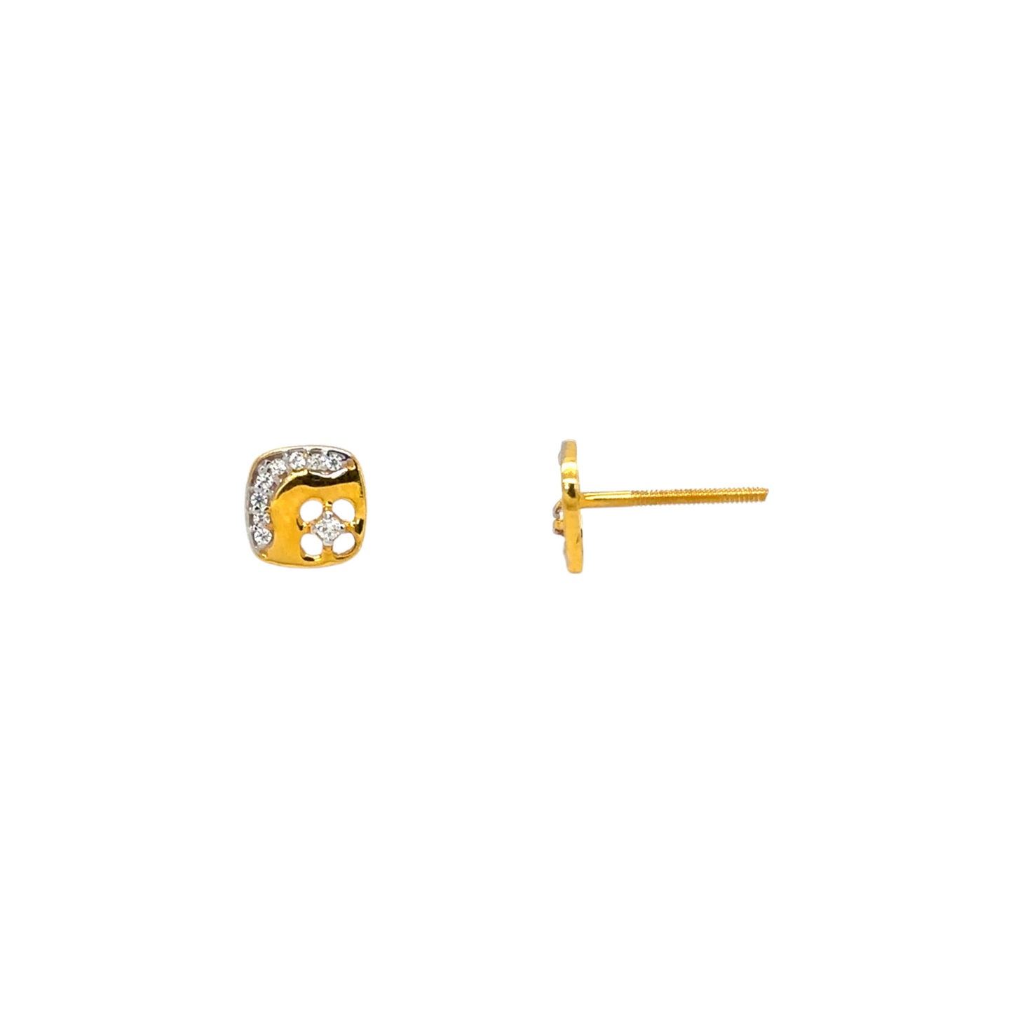 Chic Square Gold Stud Earrings