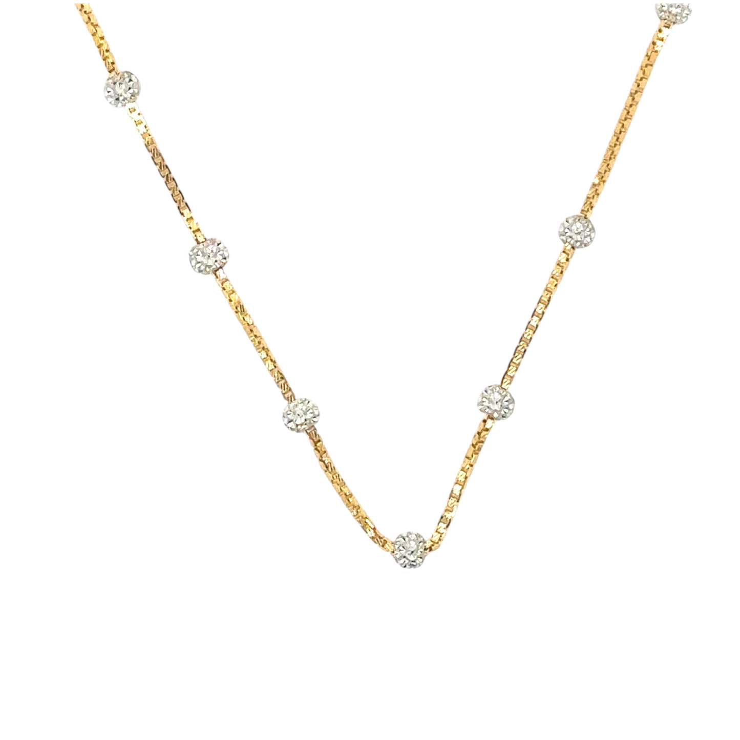 Gold Chain with Diamond-Cut Bead Accents