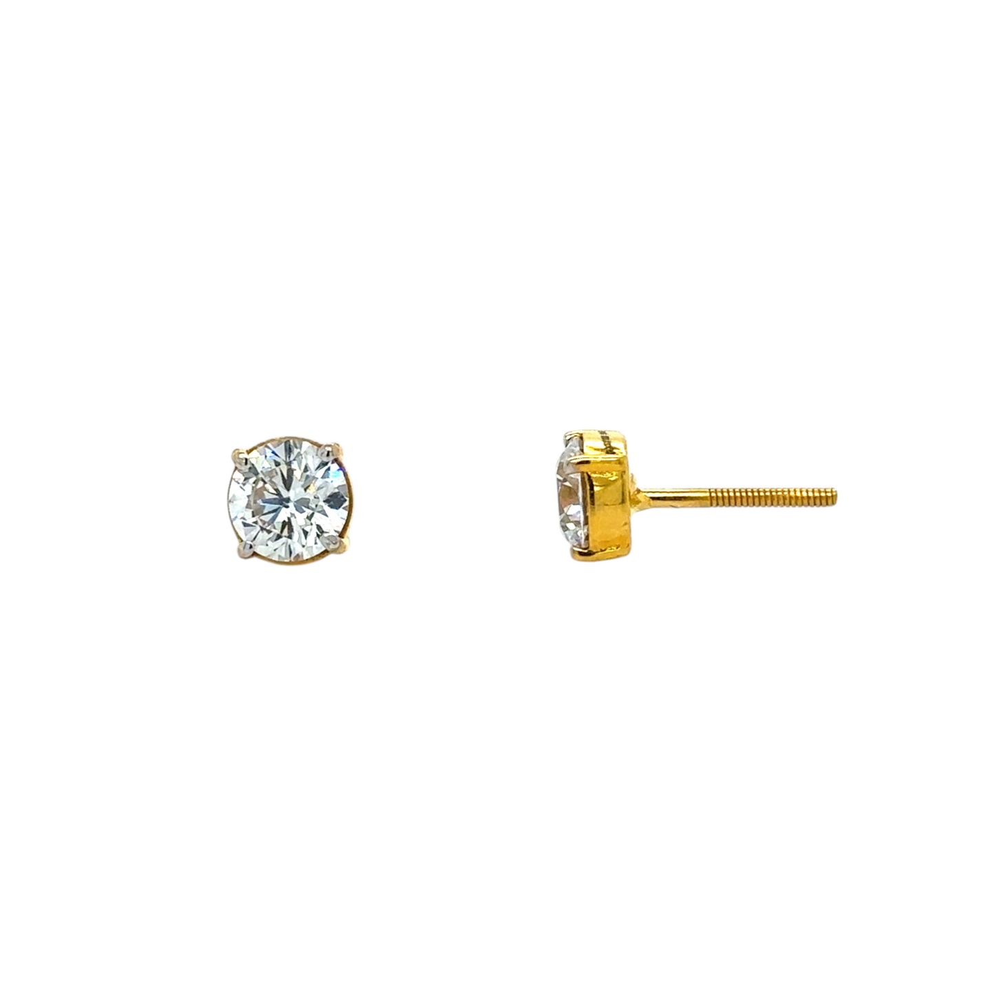 Modern Moissanite Sparkle Studs in Gold