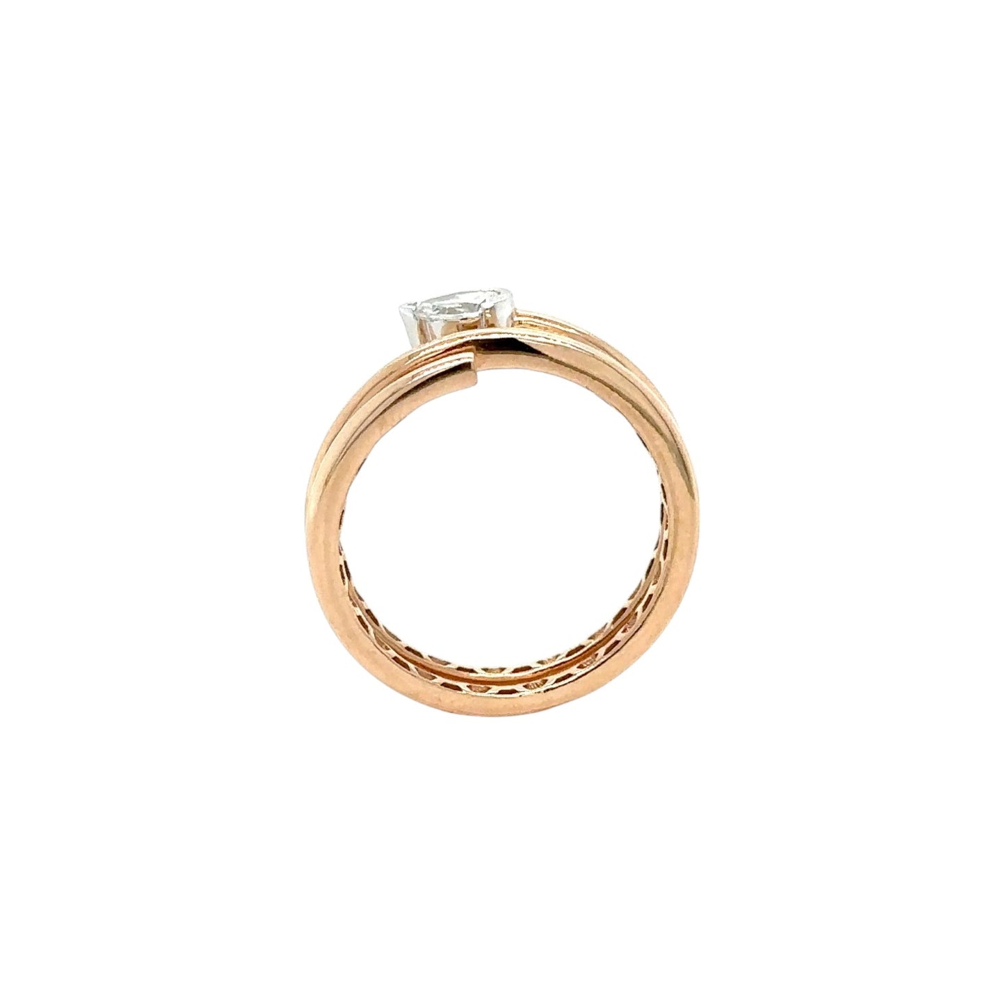 Elegant Pear-Cut Diamond Rose Gold Wrap Ring