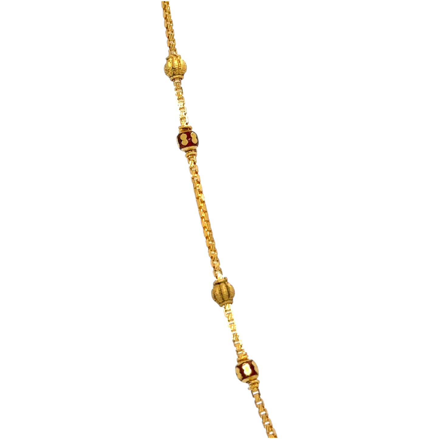 Gold Chain with Ornate Beaded Design