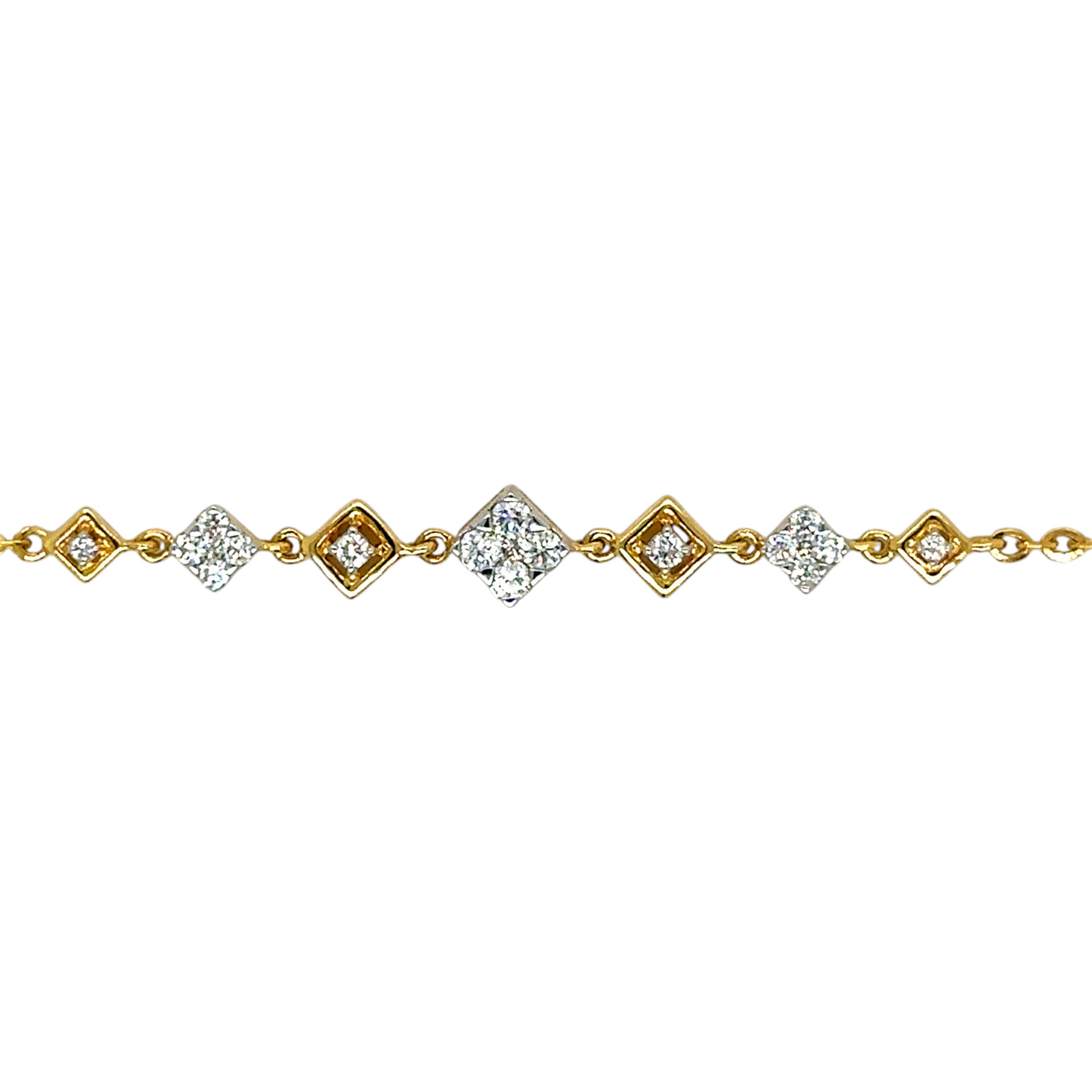 Geometric Diamond Gold Bracelet