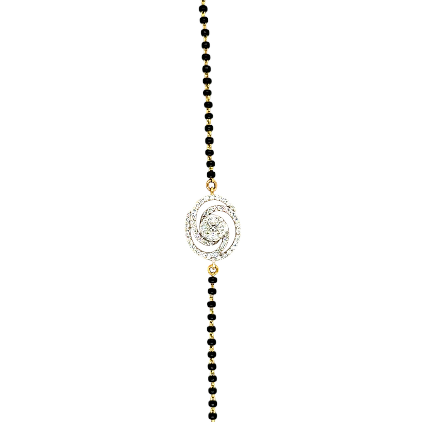 Modern Spiral Diamond Mangalsutra Bracelet