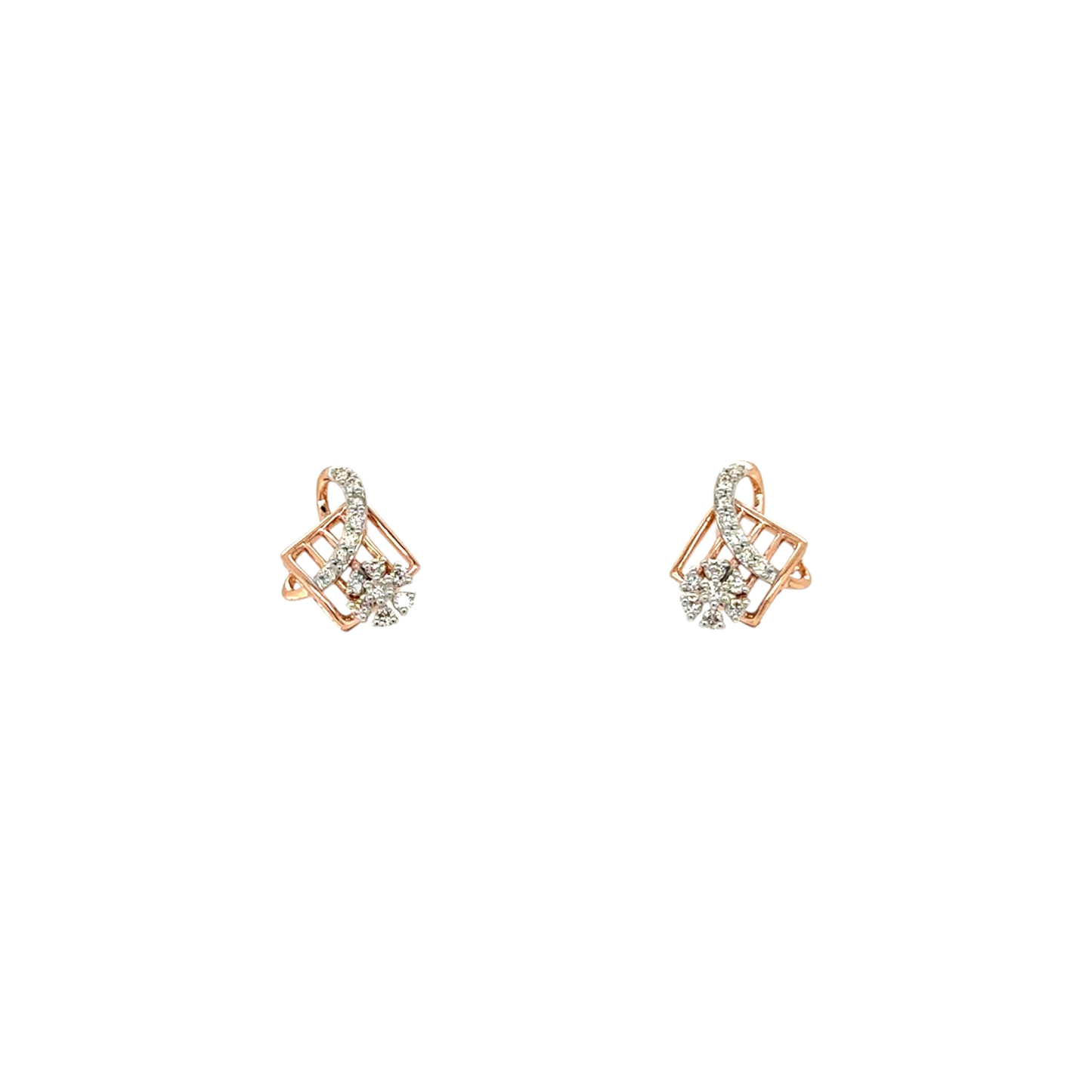 Stylish Rose Gold Diamond Pendant Set