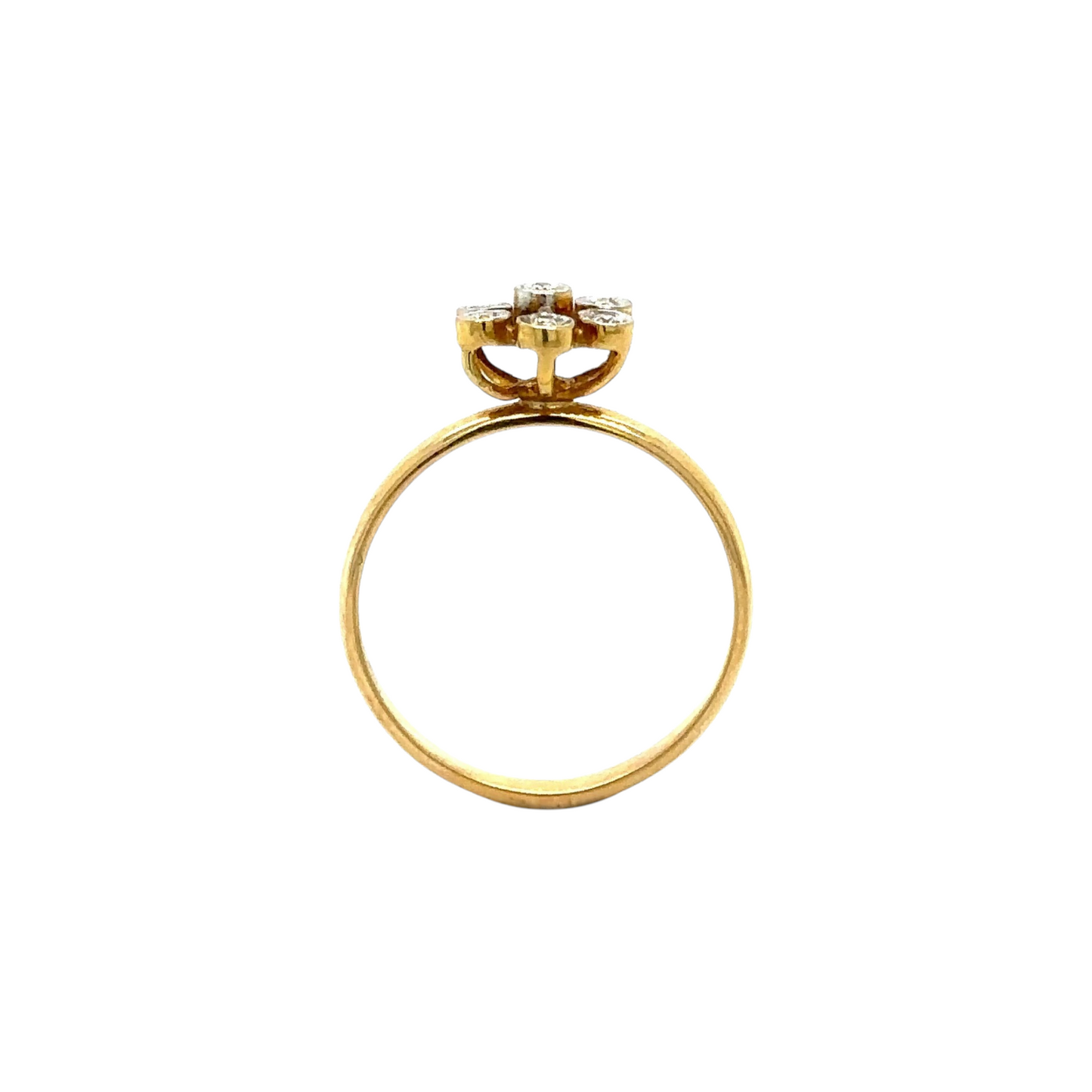 Bezel Set Floral Diamond Ring