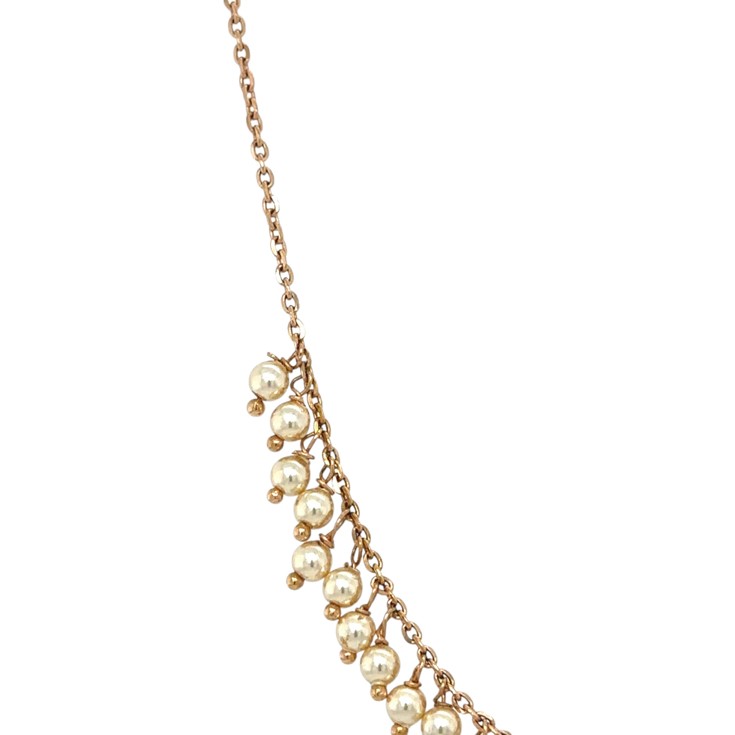 Delicate Pearl Drop Chain Necklace