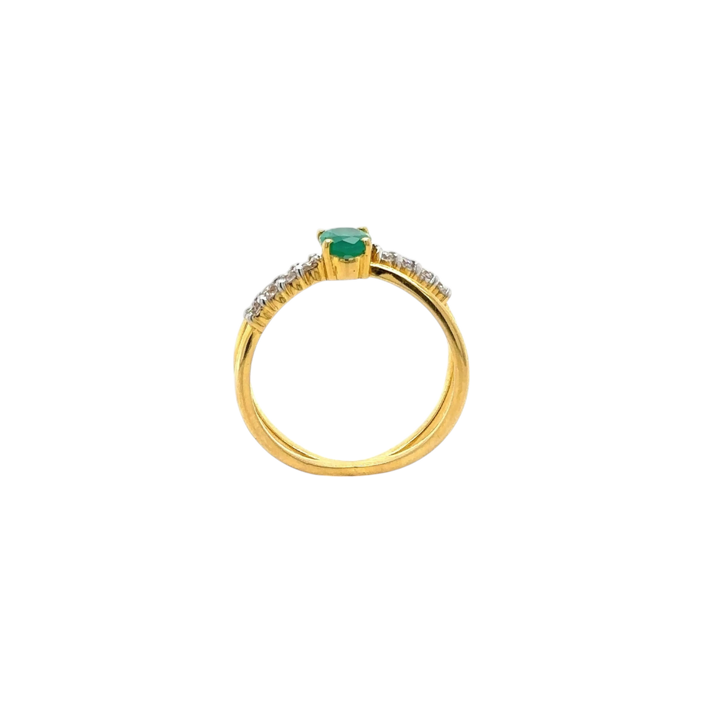 Emerald Infinity Diamond Ring