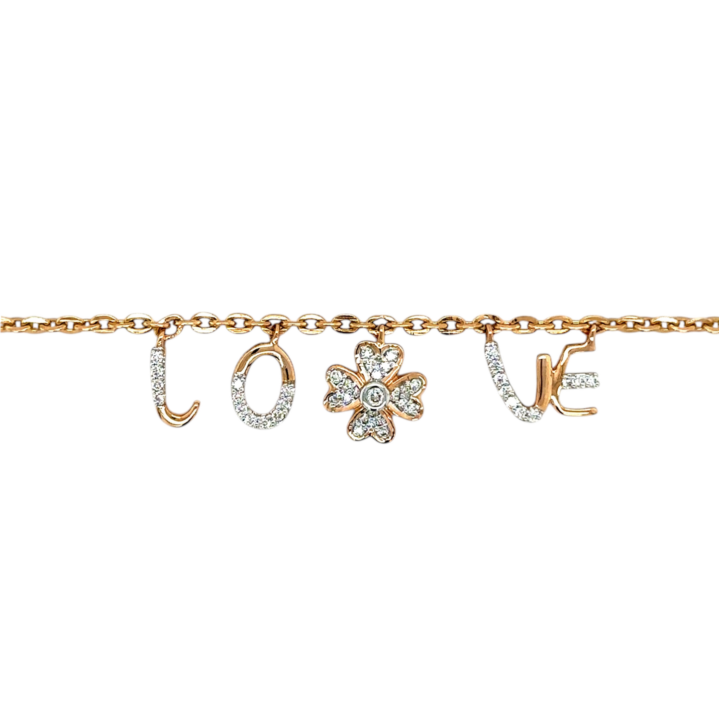 Love Themed Diamond Bracelet