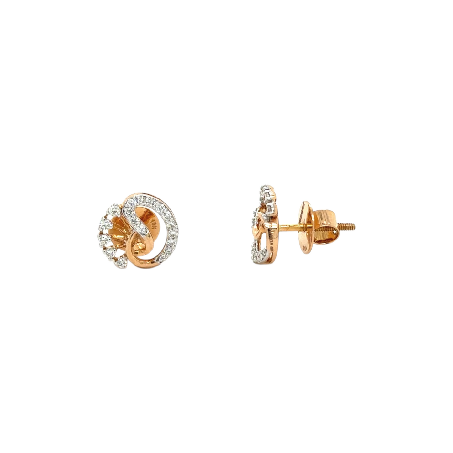 Elegant Diamond Swirl Studs