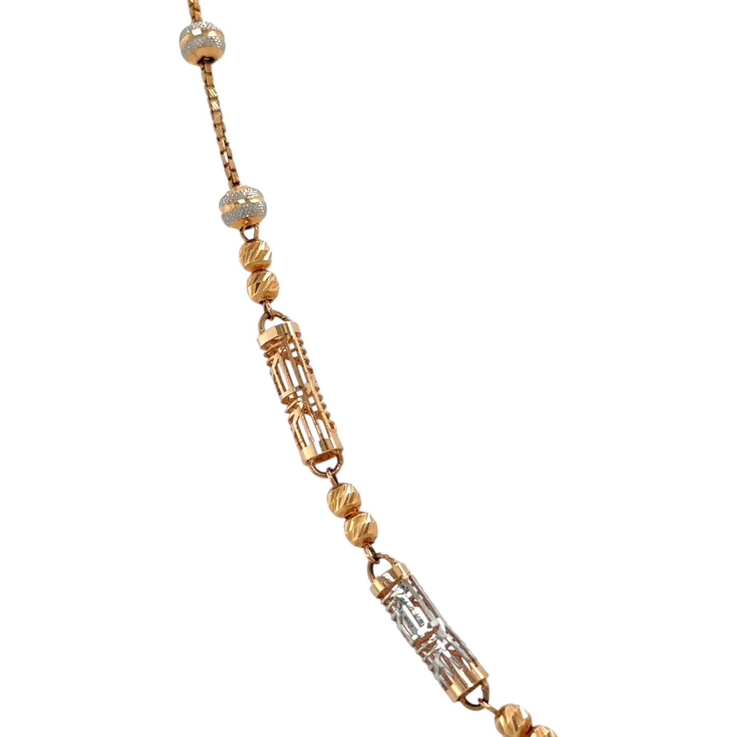 Artistic Dual-Tone Cylindrical Bead Chain