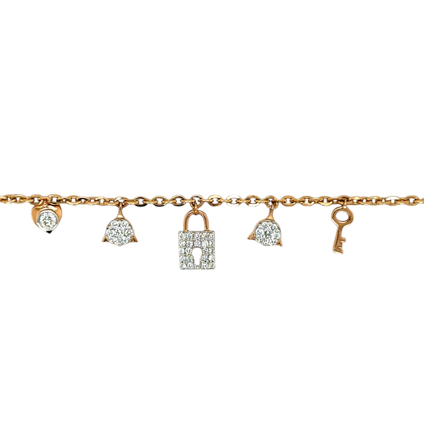 Lock & Key Diamond Charm Bracelet