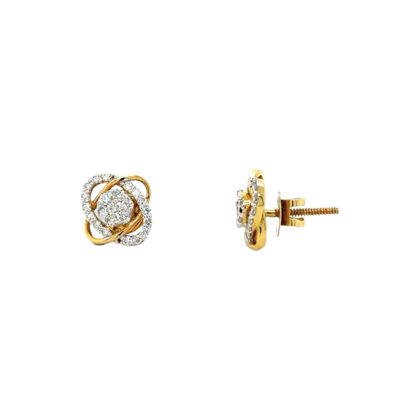 Intricate Diamond Knot Studs