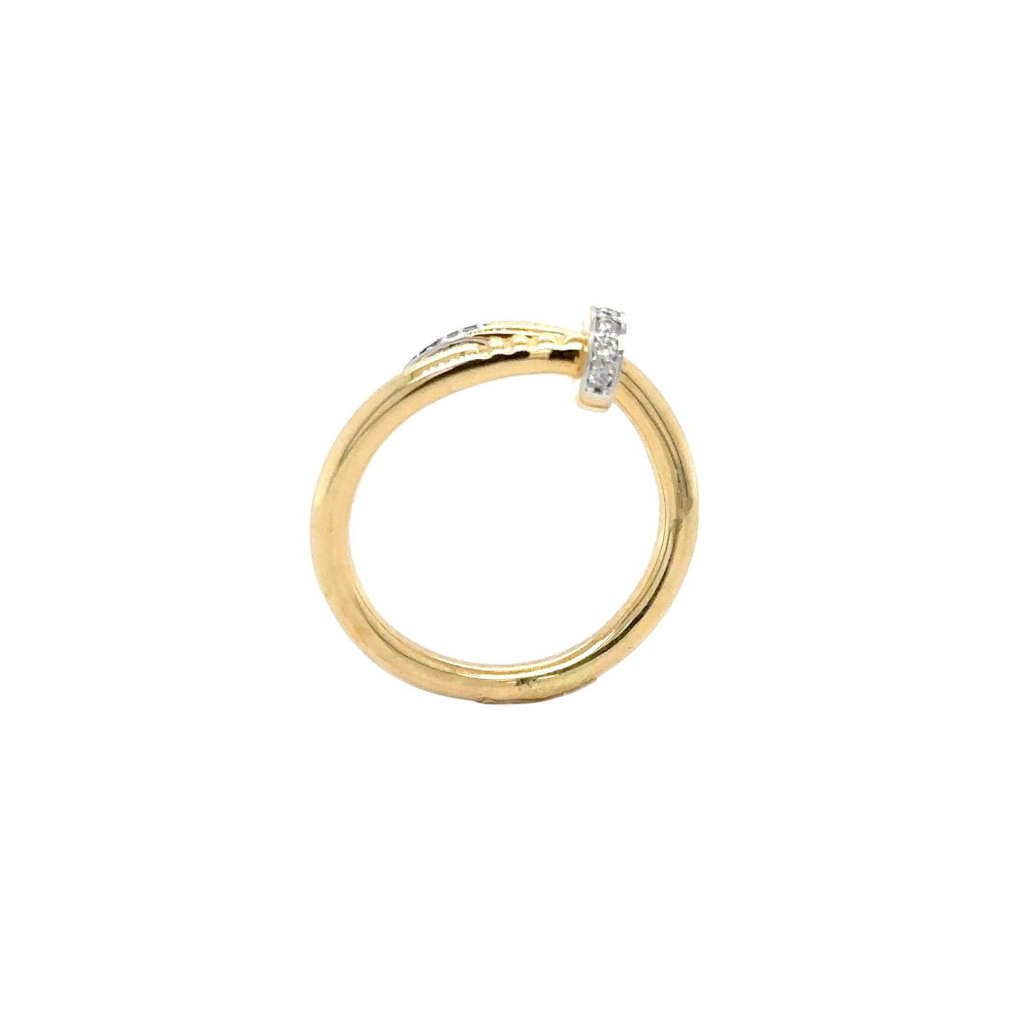 Sleek Nail-Inspired Diamond Ring