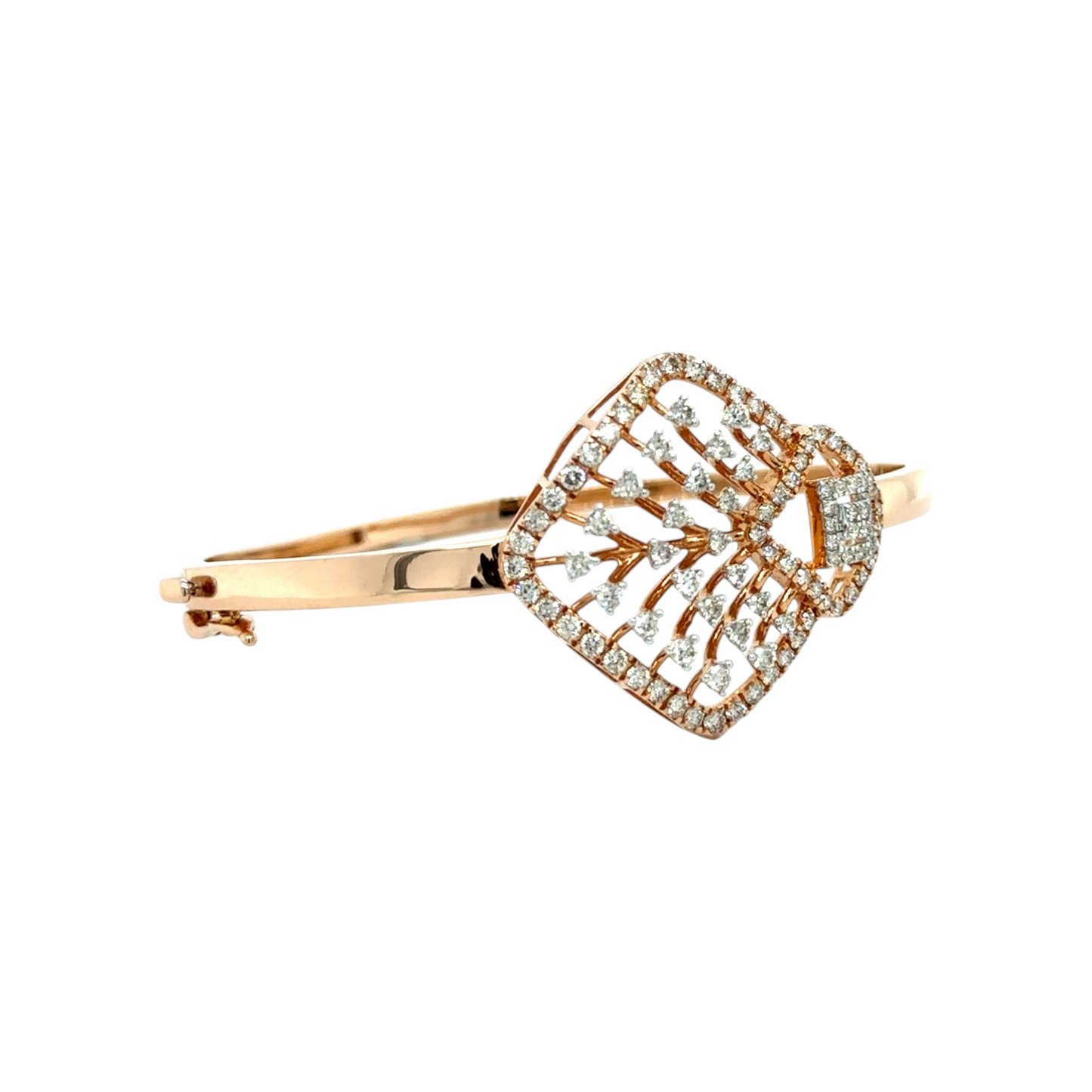 Elegant Diamond-Studded Rose Gold Bracelet