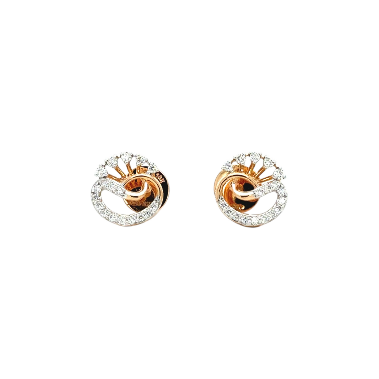 Elegant Diamond Swirl Studs