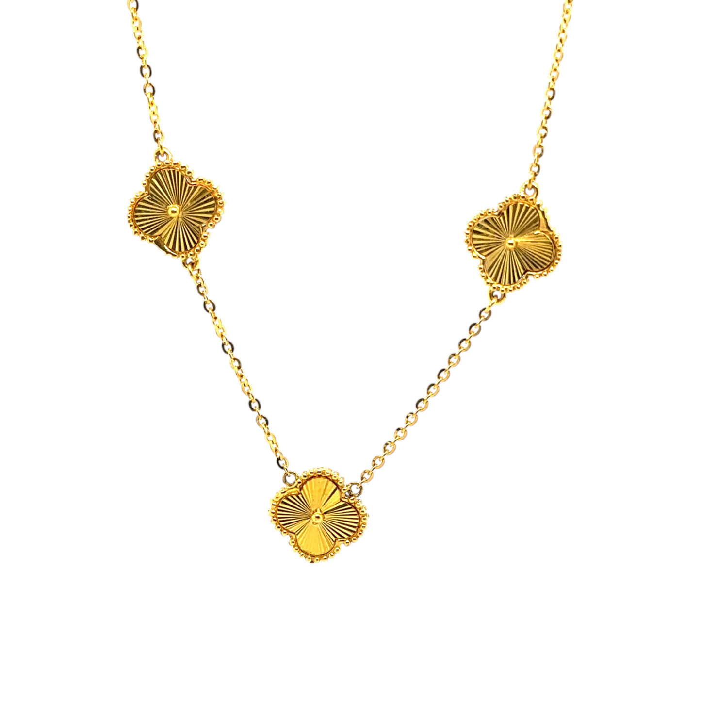 Gold Chain with Floral Motif Accents