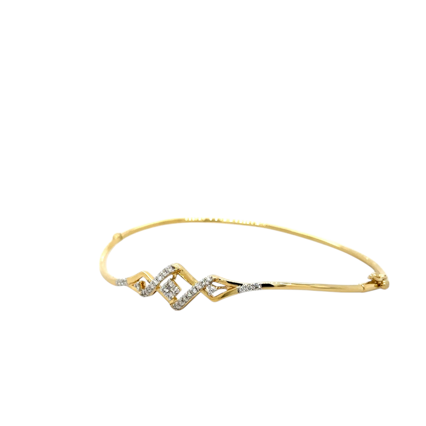 Contemporary Diamond-Studded Gold Bracelet