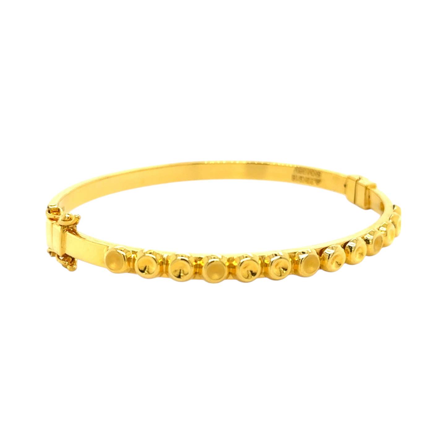 Gold Bracelet with Modern Circular Motif Design