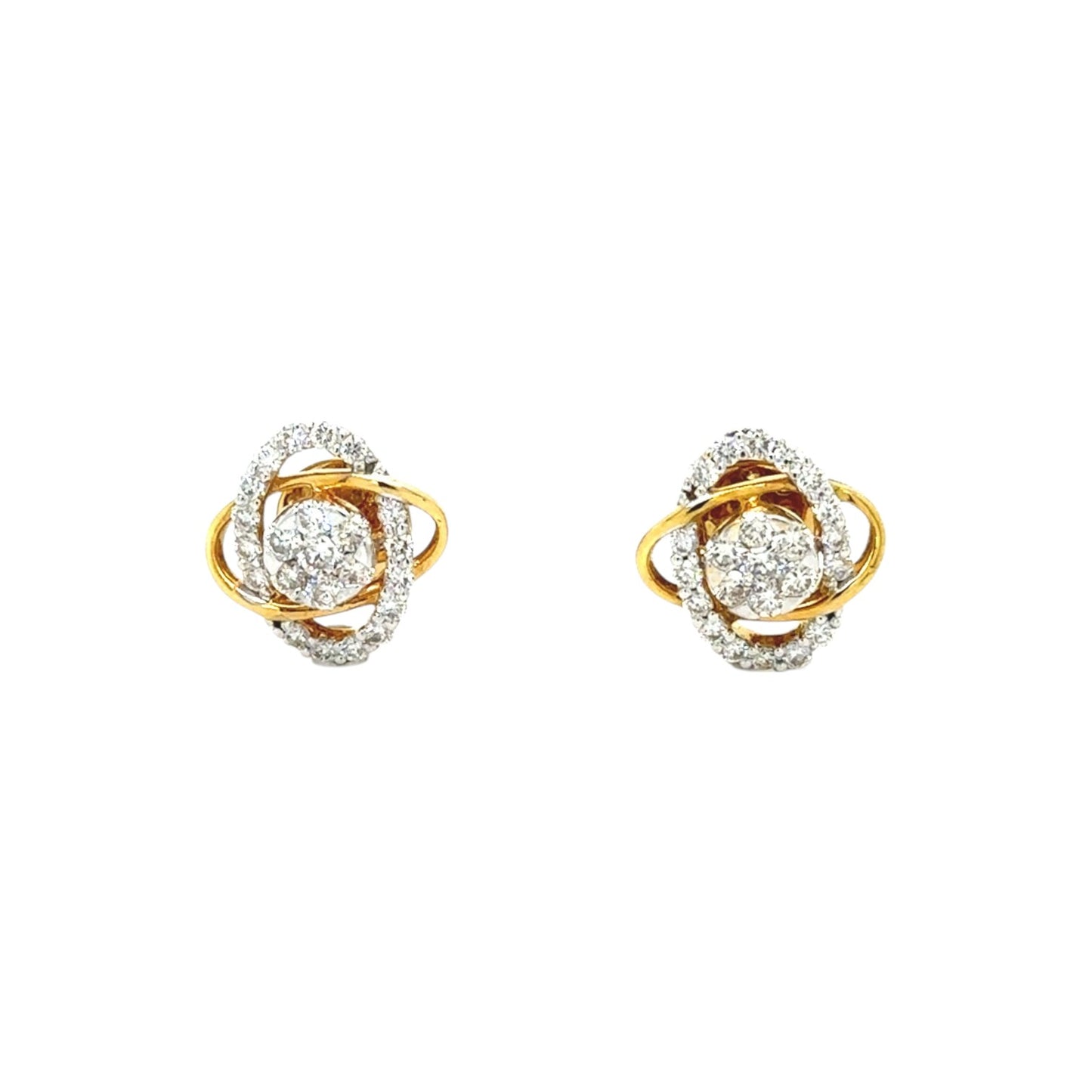 Intricate Diamond Knot Studs