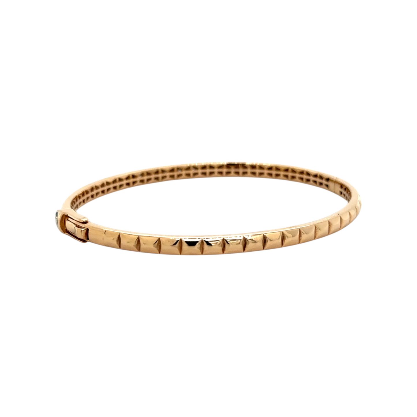 Geometric Gold Bracelet with Pyramid Motif