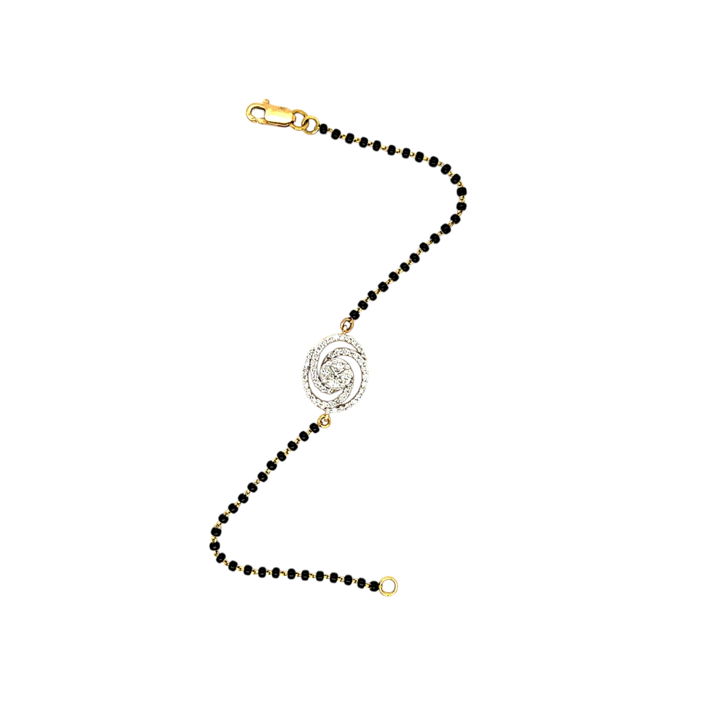 Modern Spiral Diamond Mangalsutra Bracelet