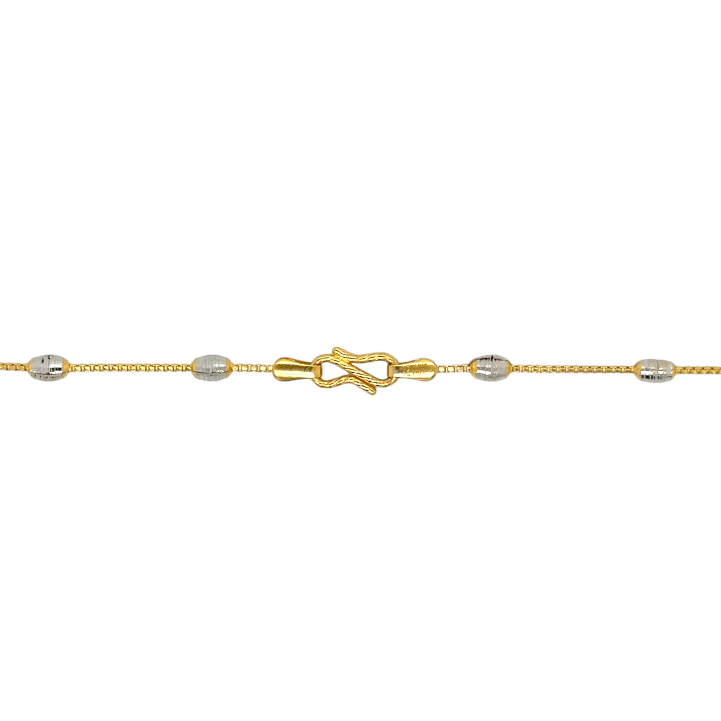 Elegant Gold Chain with Silver Bead Accents