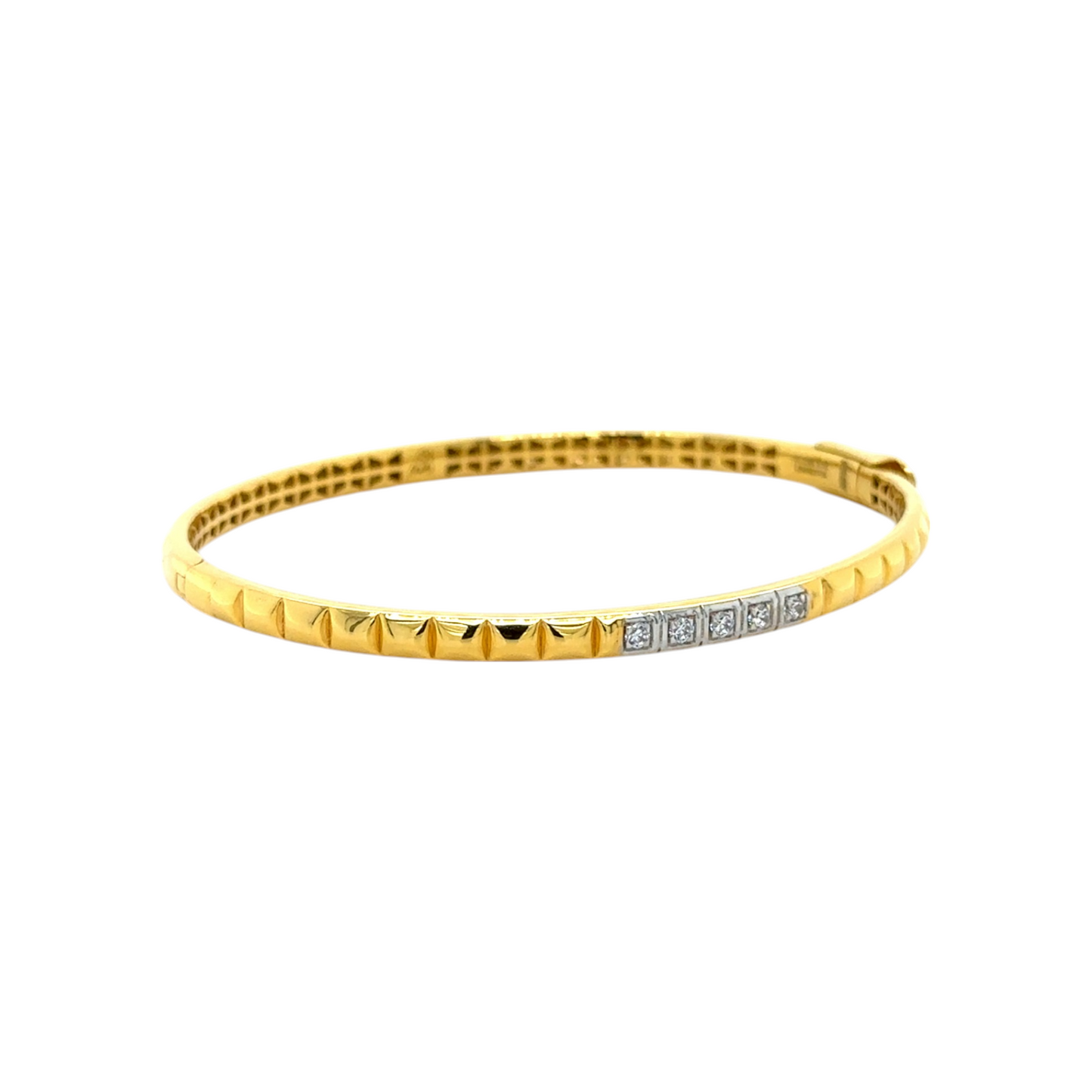 Gold Bracelet with Silver Highlights