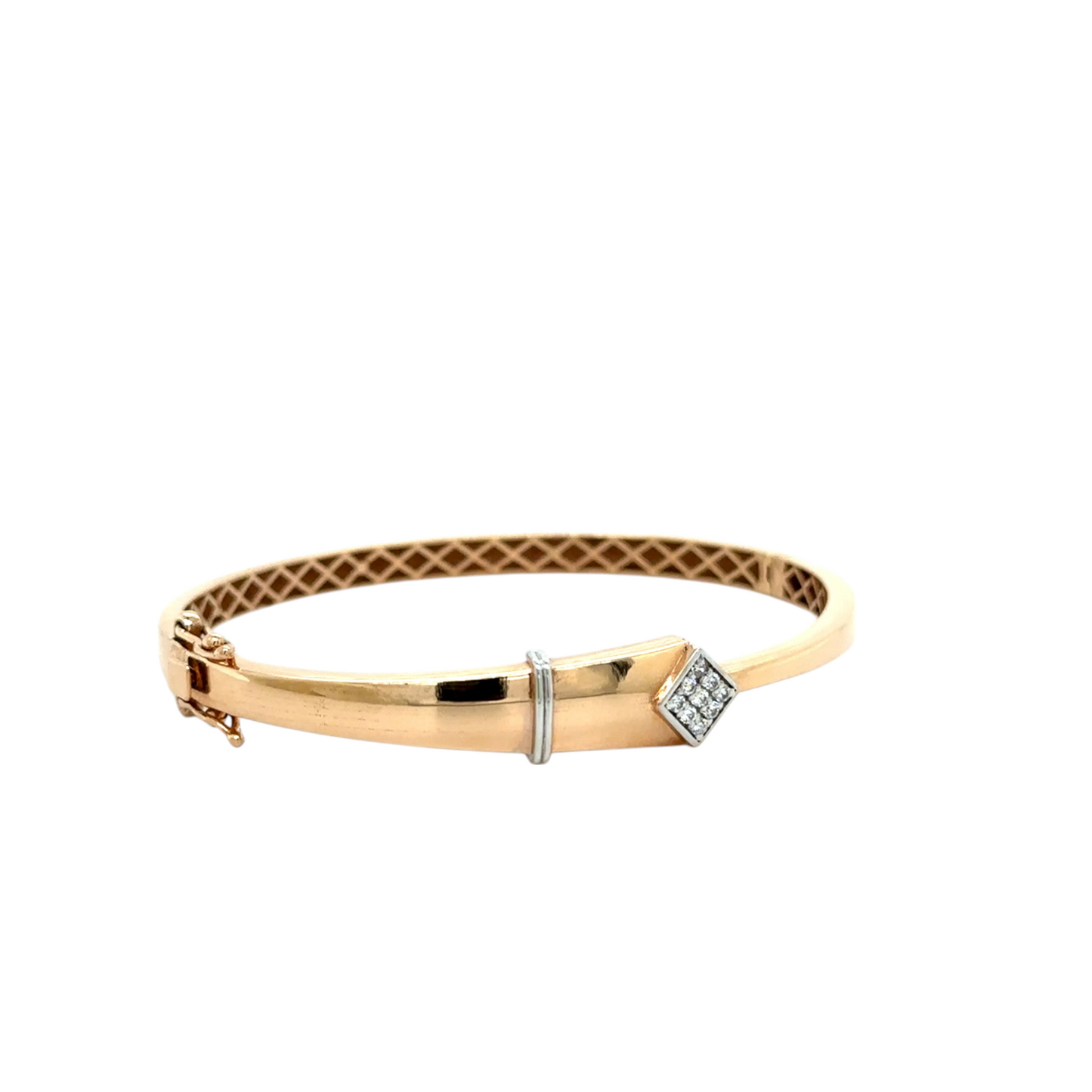 Gold Bracelet with Diamond-Shaped Accent